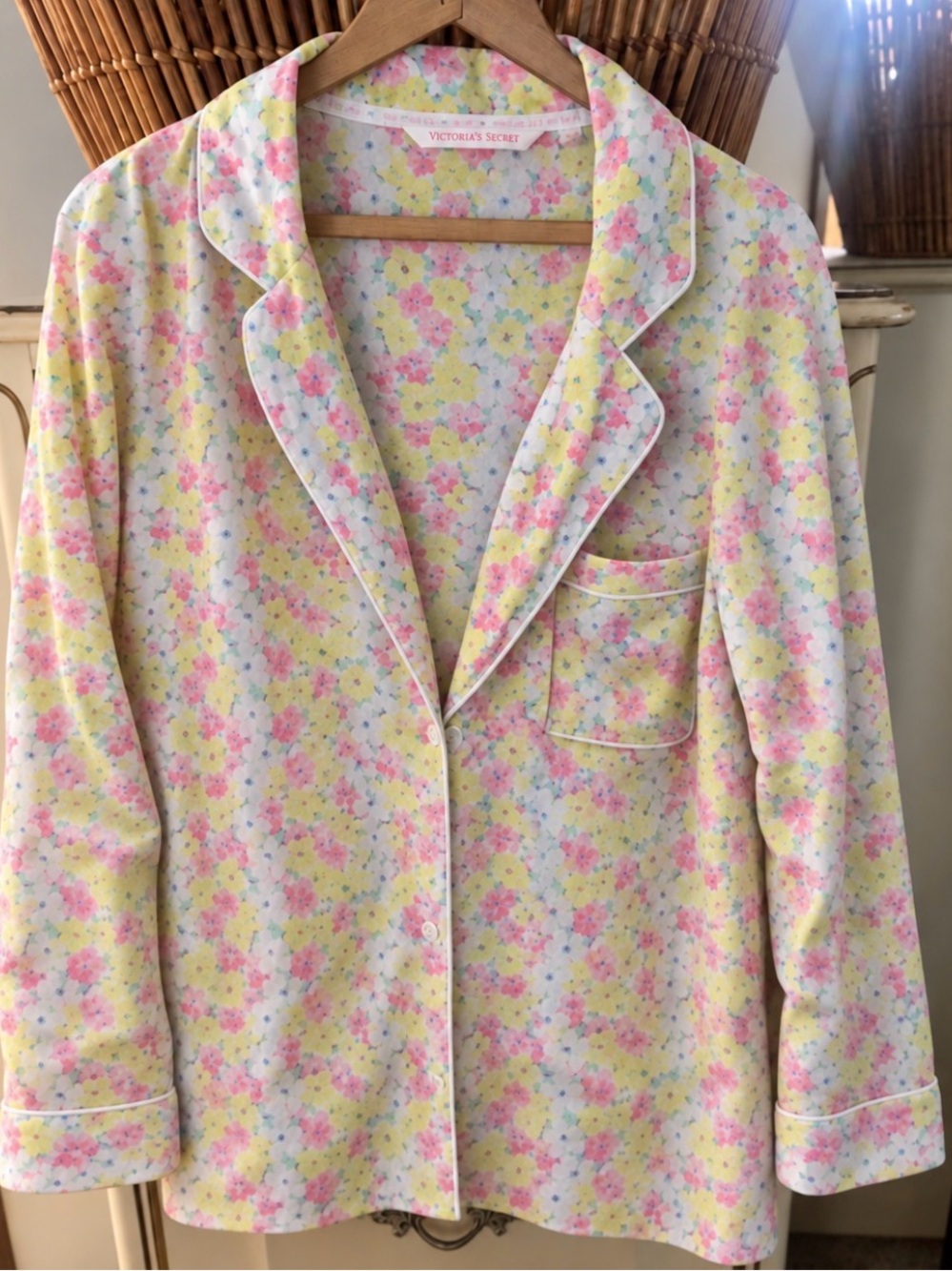 Victoria's Secret - Cotton- Pastel Floral Pajama Jacket only- size large